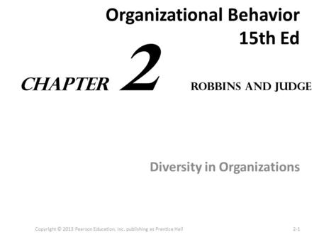 Organizational Behavior 15th Ed