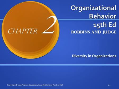 Organizational Behavior 15th Ed