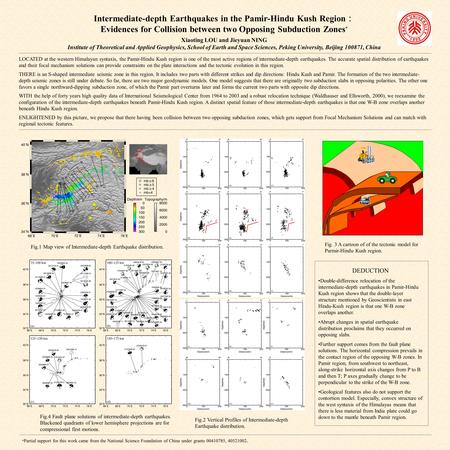 * Partial support for this work came from the National Science Foundation of China under grants 00410785, 40521002 。 Fig.4 Fault plane solutions of intermediate-depth.