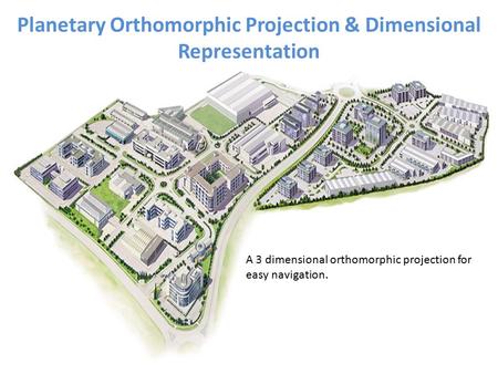 Planetary Orthomorphic Projection & Dimensional Representation A 3 dimensional orthomorphic projection for easy navigation.