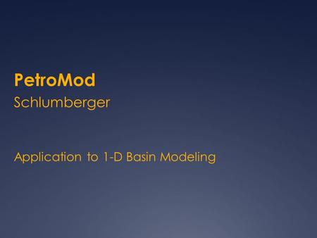 Application to 1-D Basin Modeling