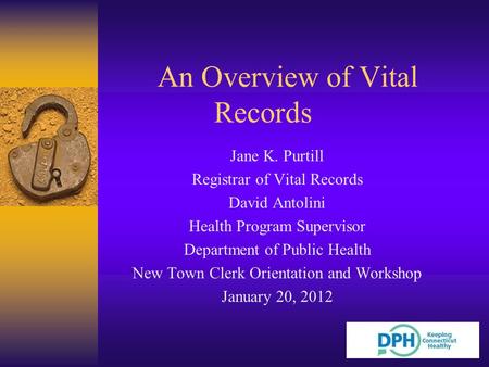 An Overview of Vital Records