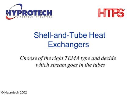 Shell-and-Tube Heat Exchangers