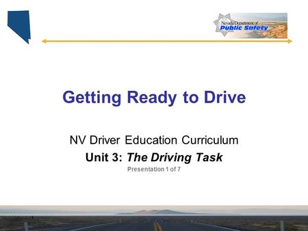 NV Driver Education Curriculum