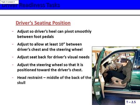 Driver Readiness Tasks