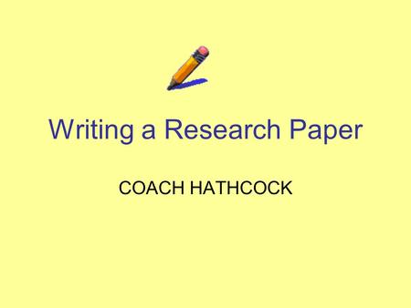 Writing a Research Paper