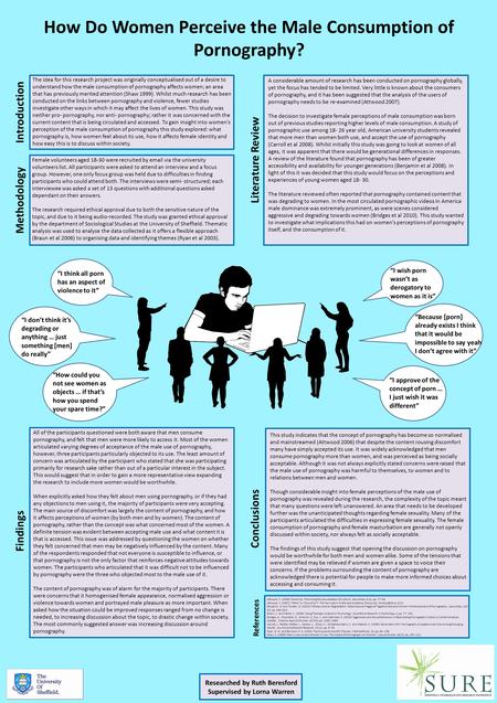 The idea for this research project was originally conceptualised out of a desire to understand how the male consumption of pornography affects women; an.