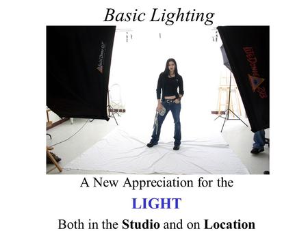 A New Appreciation for the LIGHT Both in the Studio and on Location