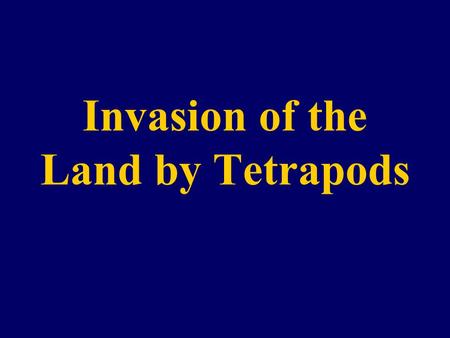 Invasion of the Land by Tetrapods. Crossopterygians - Lobe-Finned Fishes Reconstruction of Eusthenopteron, a Late Devonian relative Crossopterygians first.