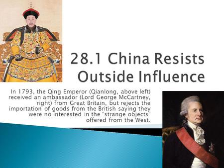 28.1 China Resists Outside Influence