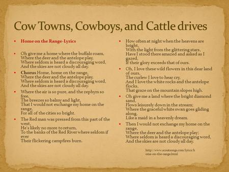 Cow Towns, Cowboys, and Cattle drives