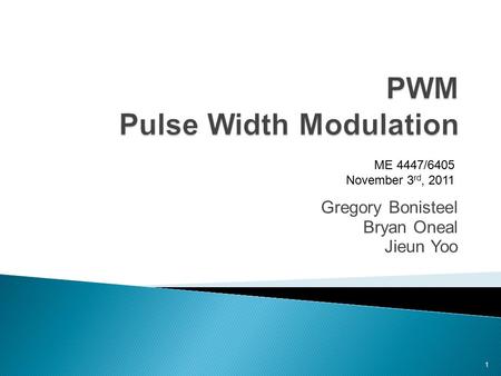 PWM Pulse Width Modulation