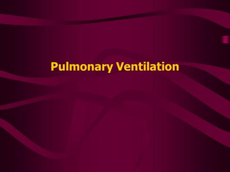 Pulmonary Ventilation