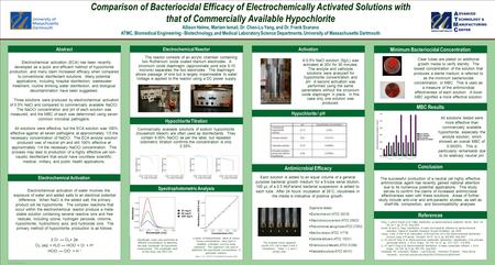 TEMPLATE DESIGN © 2007 www.PosterPresentations.com Electrochemical activation (ECA) has been recently developed as a quick and efficient method of hypochlorite.