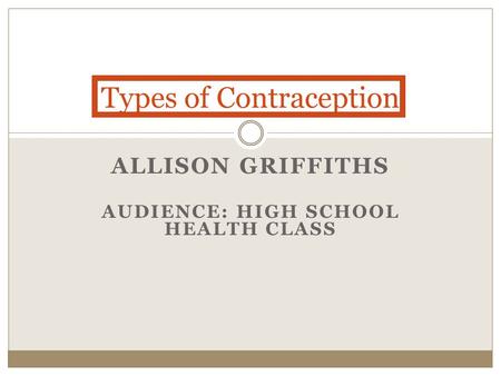 Types of Contraception