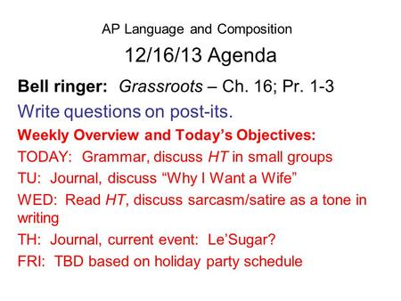 AP Language and Composition