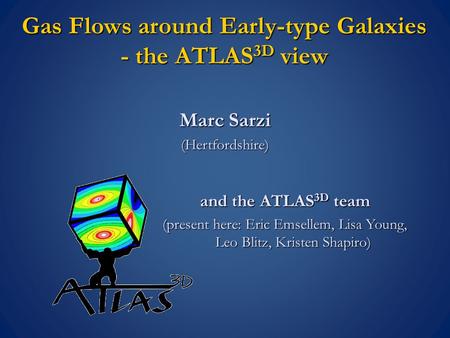 Gas Flows around Early-type Galaxies - the ATLAS 3D view Marc Sarzi (Hertfordshire) and the ATLAS 3D team (present here: Eric Emsellem, Lisa Young, Leo.