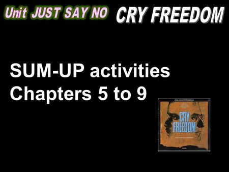 SUM-UP activities Chapters 5 to 9. Biko takes Woods to have ______ with a black family (12 people) in the township. The house is very poor, and the meal.