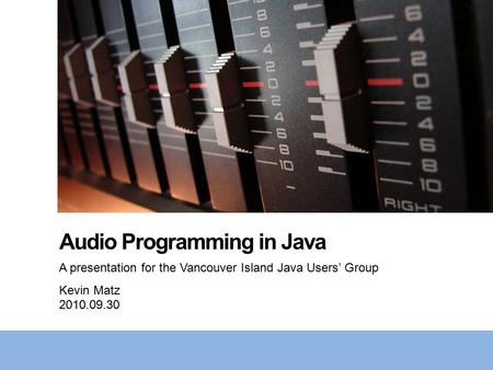 Audio Programming in Java