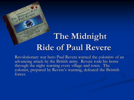 The Midnight Ride of Paul Revere