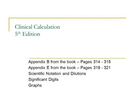 Clinical Calculation 5th Edition