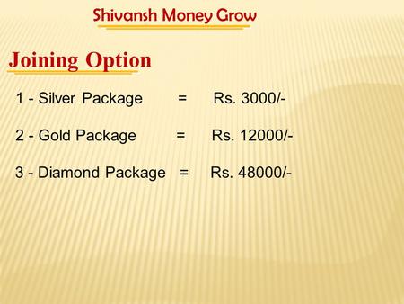 3 - Diamond Package = Rs /-