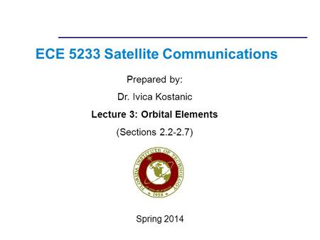 ECE 5233 Satellite Communications