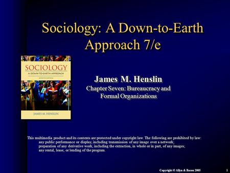 Sociology: A Down-to-Earth Approach 7/e