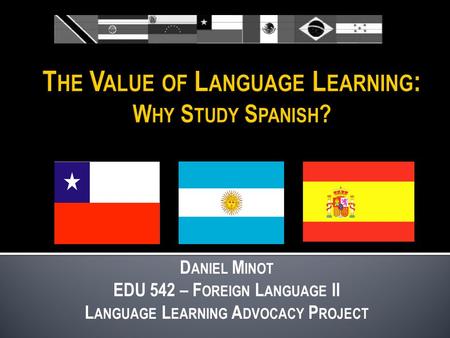 D ANIEL M INOT EDU 542 – F OREIGN L ANGUAGE II L ANGUAGE L EARNING A DVOCACY P ROJECT.