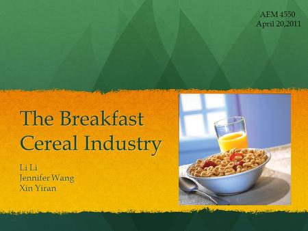 The Breakfast Cereal Industry