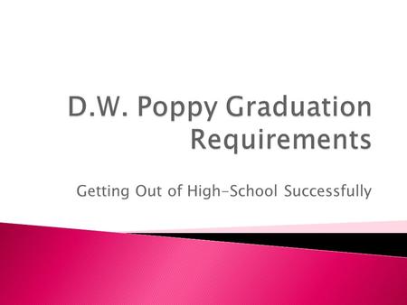 Getting Out of High-School Successfully. 1. English10* 2. Social Studies 10 3. Mathematics 10* 4. Science 10* 5. Physical Education 10 6. Planning 10.