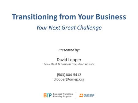 OMEP BTP Breakfast Presentation Slides