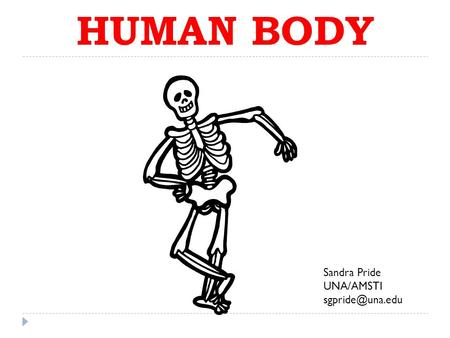 HUMAN BODY Sandra Pride UNA/AMSTI