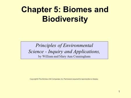 Chapter 5: Biomes and Biodiversity