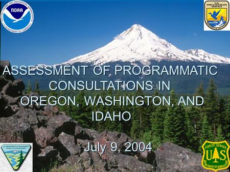 ASSESSMENT OF PROGRAMMATIC CONSULTATIONS IN OREGON, WASHINGTON, AND IDAHO IDAHO July 9, 2004 July 9, 2004.