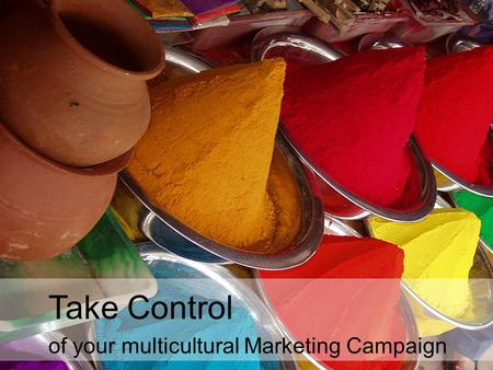 Take Control of your multicultural Marketing Campaign.