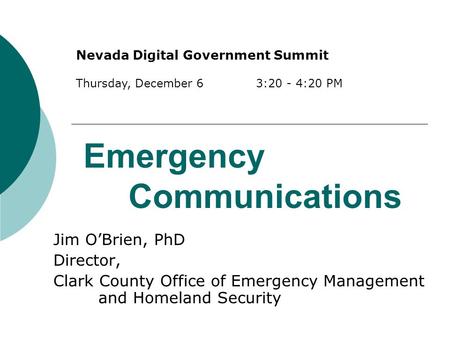 Emergency Communications