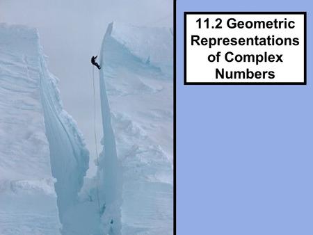 11.2 Geometric Representations of Complex Numbers.