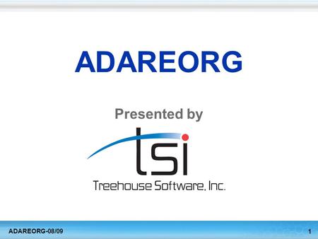 1 ADAREORG-08/09 ADAREORG Presented by. 2 ADAREORG-08/09 ADAREORG A utility for reorganizing the physical structure of compressed or decompressed ADABAS.