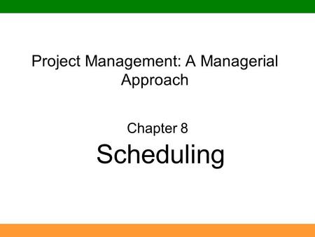 Project Management: A Managerial Approach