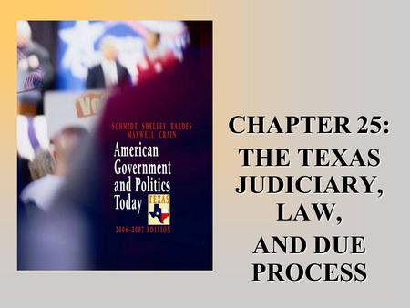 CHAPTER 25: THE TEXAS JUDICIARY, LAW, AND DUE PROCESS