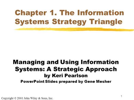 Chapter 1. The Information Systems Strategy Triangle