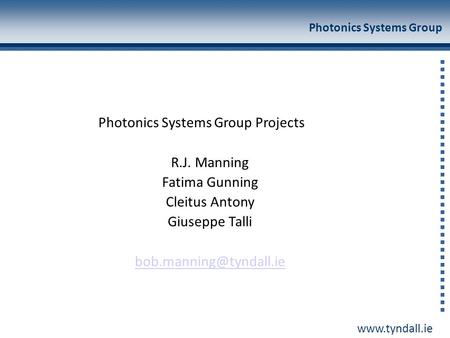 Photonics Systems Group