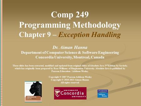 Comp 249 Programming Methodology