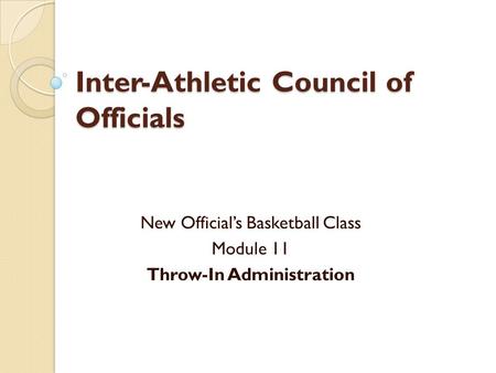 Inter-Athletic Council of Officials