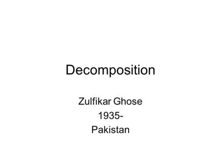 Zulfikar Ghose Pakistan