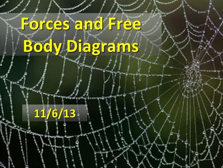 Forces and Free Body Diagrams 11/6/13. Bellwork What book did Newton write in 1687? What book did Newton write in 1687? The Principia (Mathematical Principles.