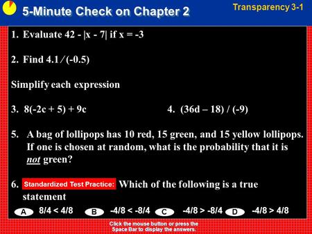 5-Minute Check on Chapter 2