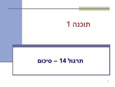 1 תוכנה 1 תרגול 14 – סיכום. 2 קצת על מנשקים מנשק יכול להרחיב יותר ממנשק אחד שירותים במנשק הם תמיד מופשטים וציבוריים public interface MyInterface { public.