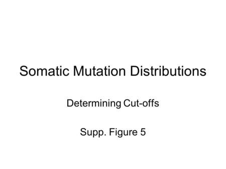 Somatic Mutation Distributions Determining Cut-offs Supp. Figure 5.